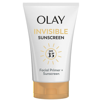 Olay Crème Solaire Invisible SPF 35 avant de l'appliquer sur le visage