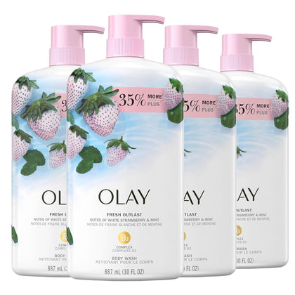 Olay Gel Douche Fraîcheur Fraise Blanche & Menthe 33 fl oz vue avant