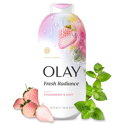 Olay Gel Douche Fresh Radiance 22 fl oz avec parfum fraise et menthe