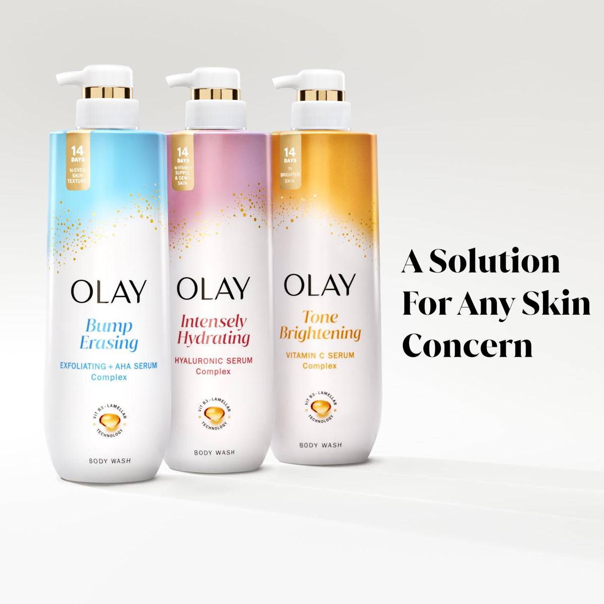 Olay Gel Douche Hydratant 20 fl oz en usage sur peau