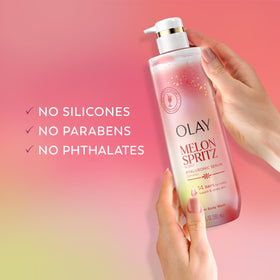 Olay gel douche Melon Spritz avec des éléments de pastèque