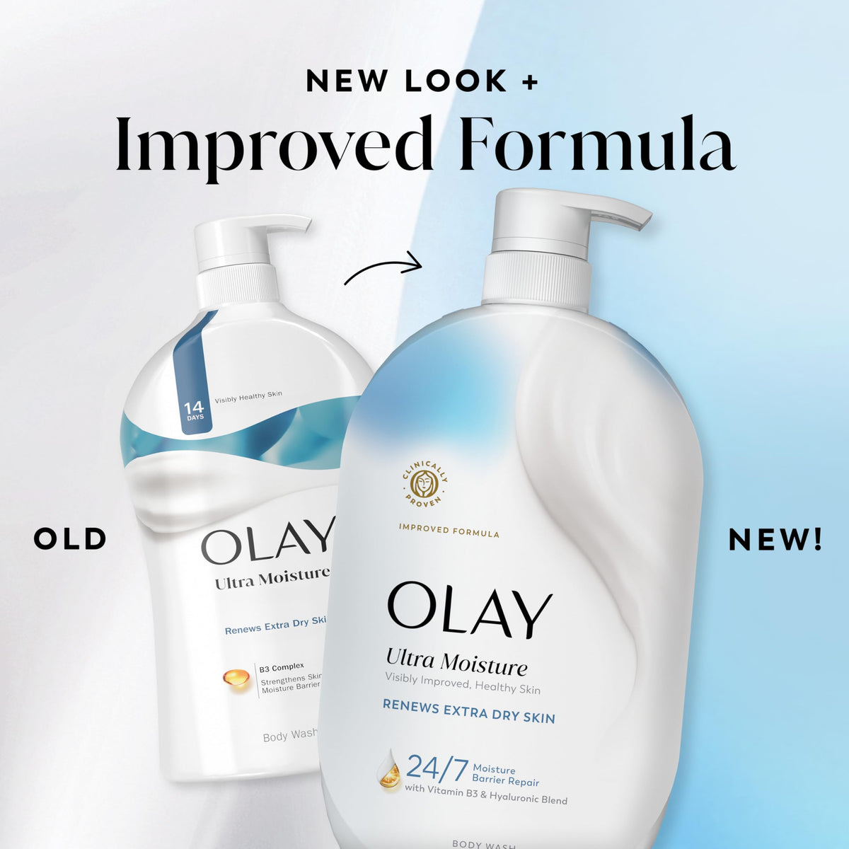 Olay Gel Douche Ultra Hydratant 1L en vue de haut