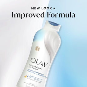 Olay gel douche ultra hydratant sur fond blanc