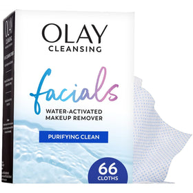 Olay Lingettes Démaquillantes 5-en-1 paquet avant avec logo