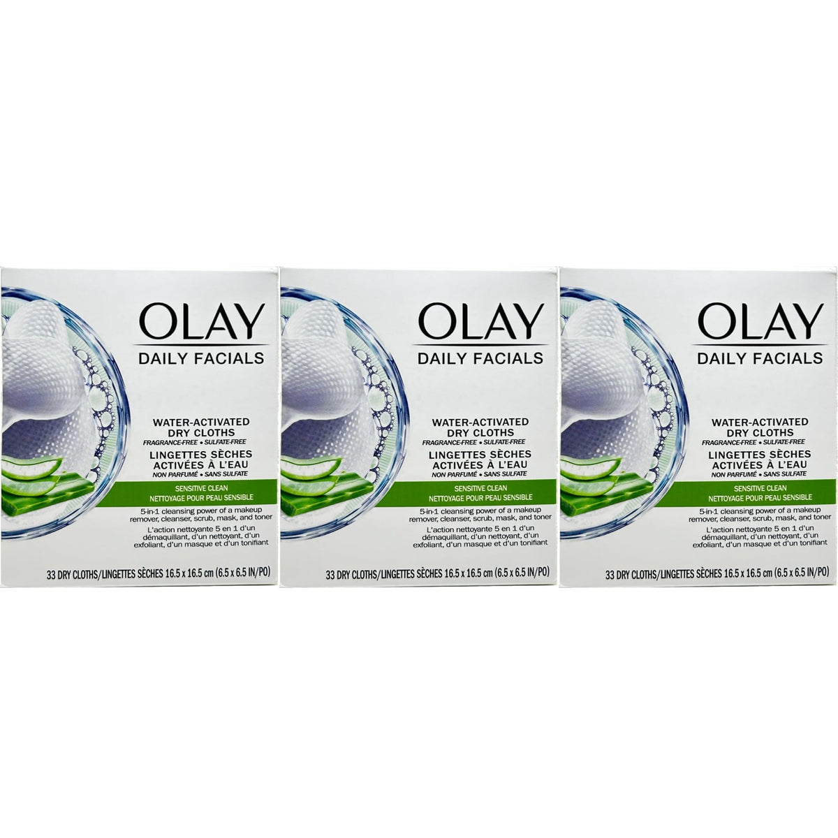 Olay lingettes nettoyantes 4-en-1 paquet de 33 unités vue de face