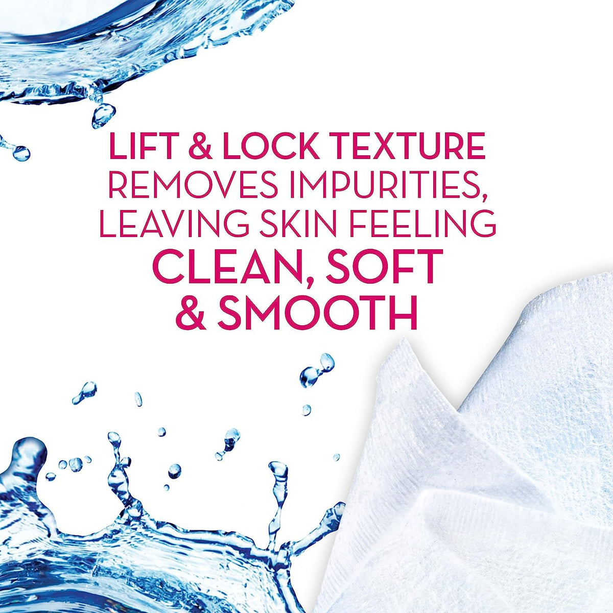 Olay Lingettes Nettoyantes Douces ouverte avec une lingette visible