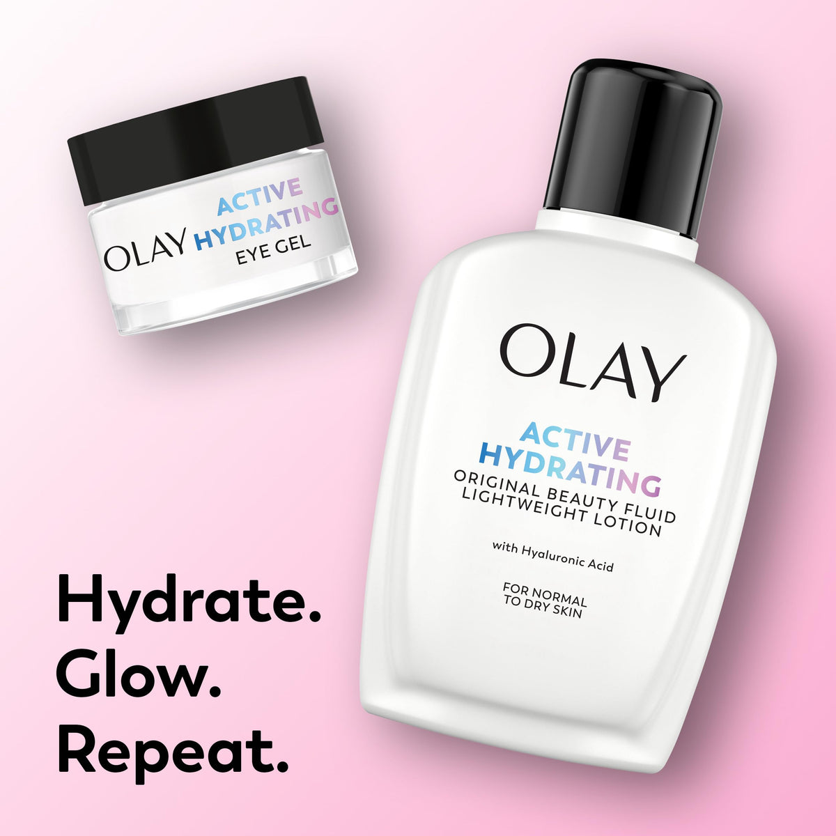 Olay Lotion Hydratante Active 181g à côté de produits de beauté