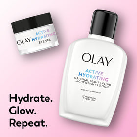 Olay Lotion Hydratante Active 181g à côté de produits de beauté