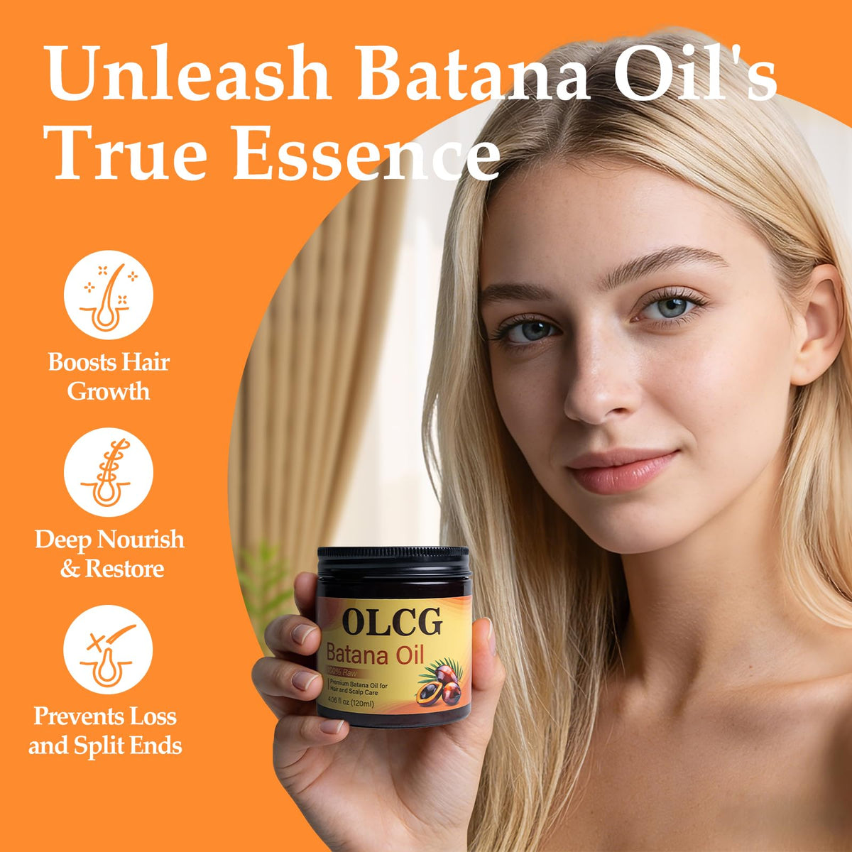 OLCG Huile de Batana 120ml avec accessoires de soin capillaire