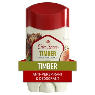Old Spice Anti-Perspirant Timber 2,6 oz pack de 2 avec design bois