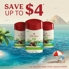 Old Spice Antiperspirant Déodorant 3,4 oz mis en avant dans un contexte de style de vie