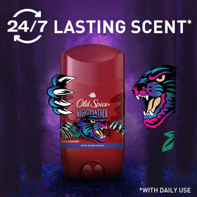 Old Spice Antiperspirant NuitPanthère 132g application sur la peau