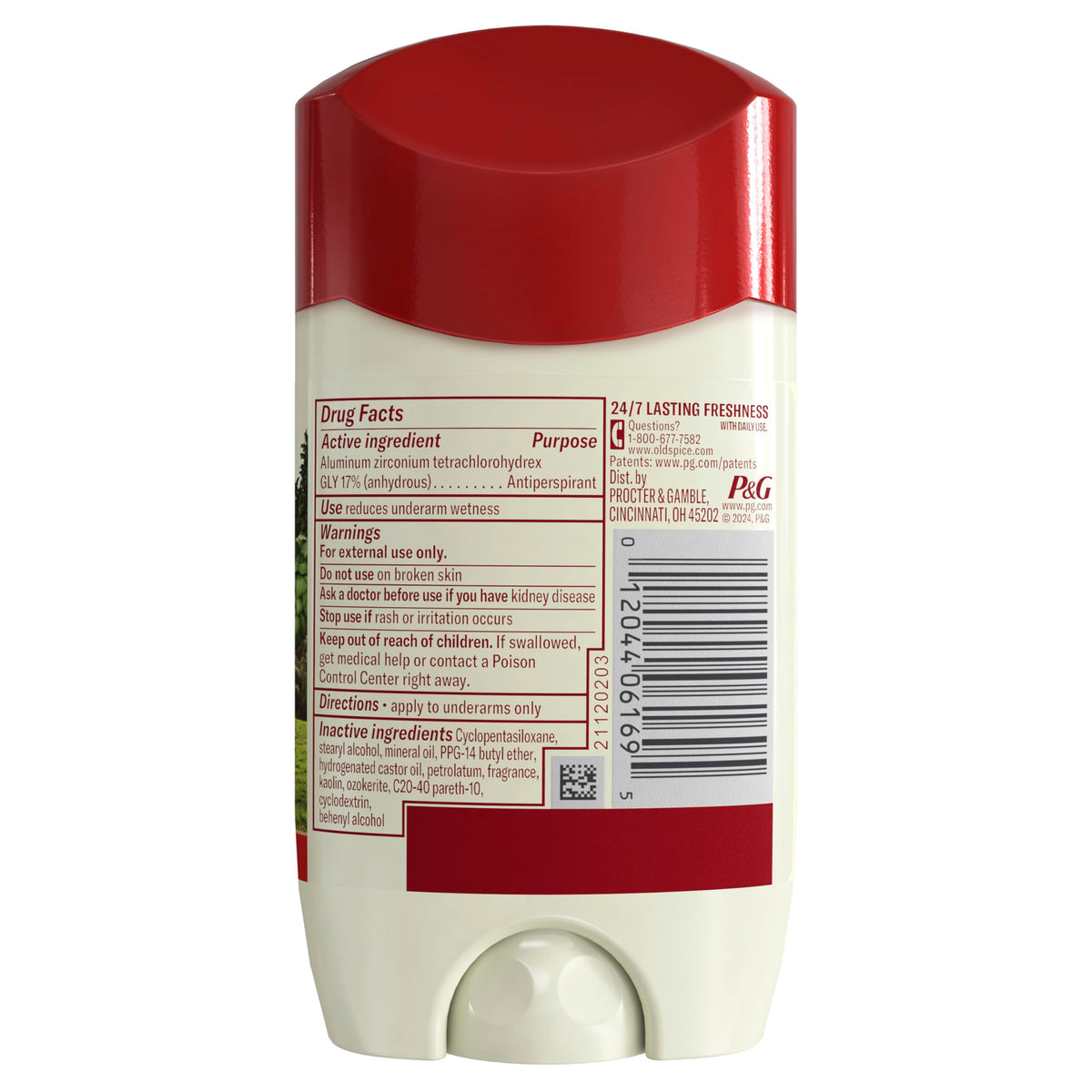 Old Spice Déodorant Antitranspirant 125 g avec étiquette visible