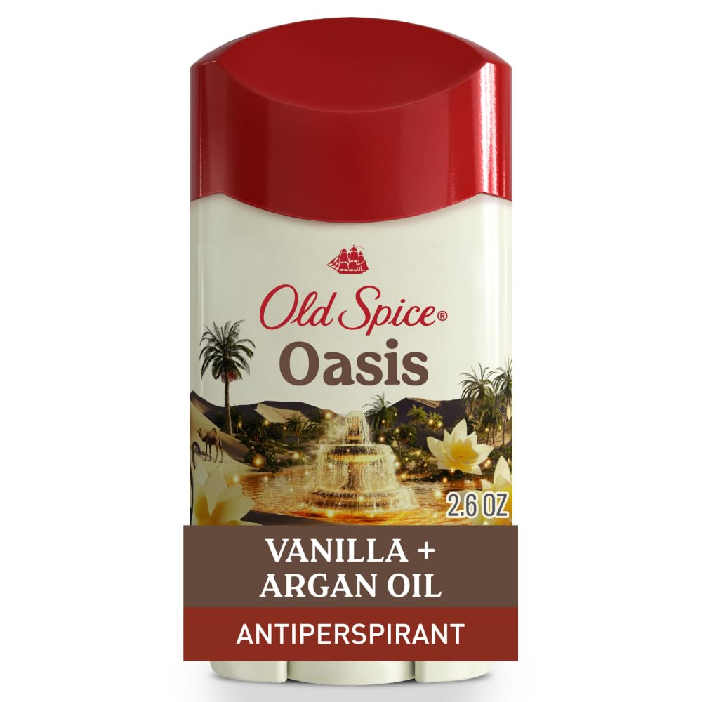 Old Spice Déodorant Antitranspirant Homme Oasis Vanille & Huile d'Argan vue de face