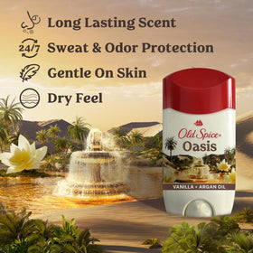 Old Spice Déodorant Antitranspirant Homme Oasis Vanille & Huile d'Argan emballage