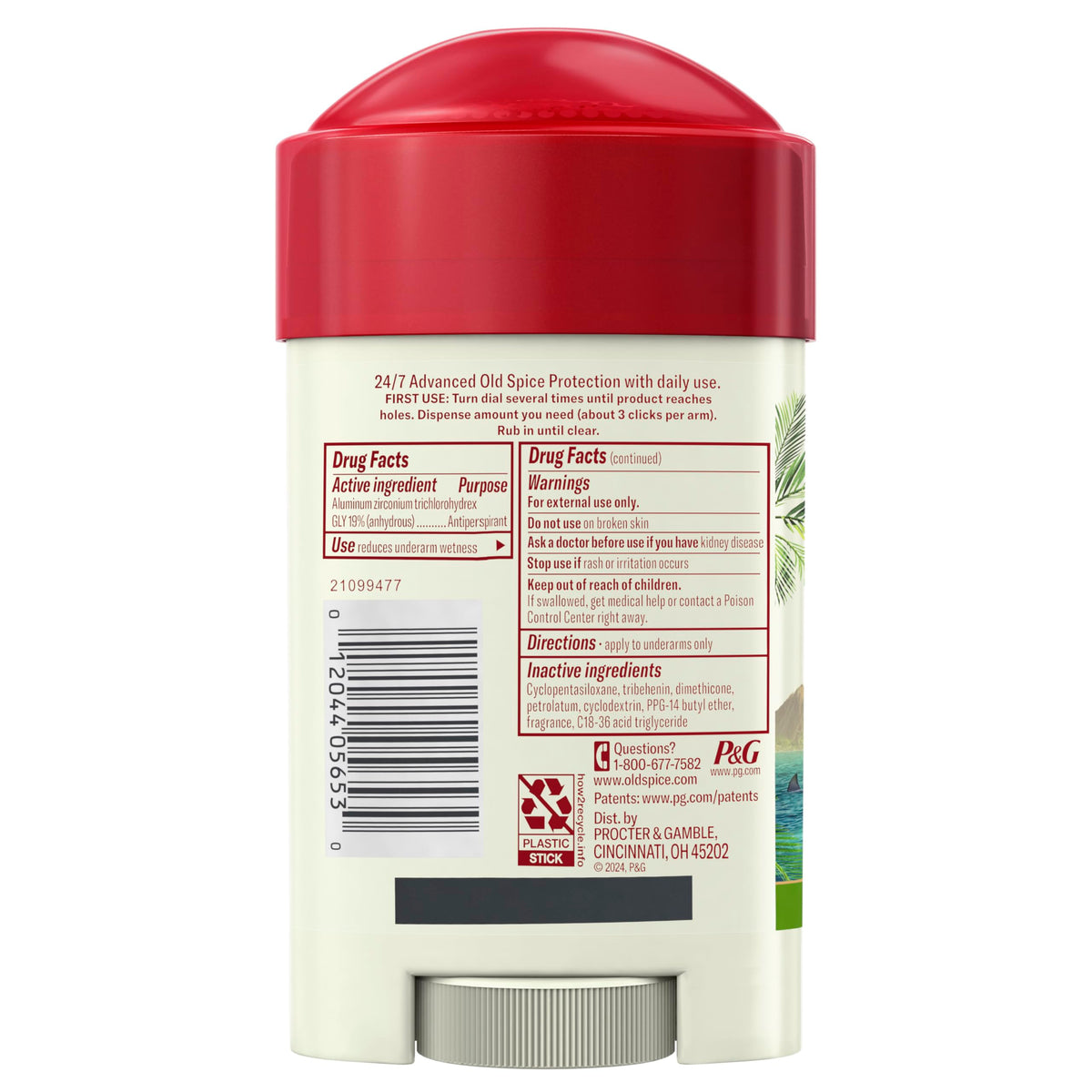 Old Spice Déodorant Antitranspirant Soft Solid 125g sur un fond tropical
