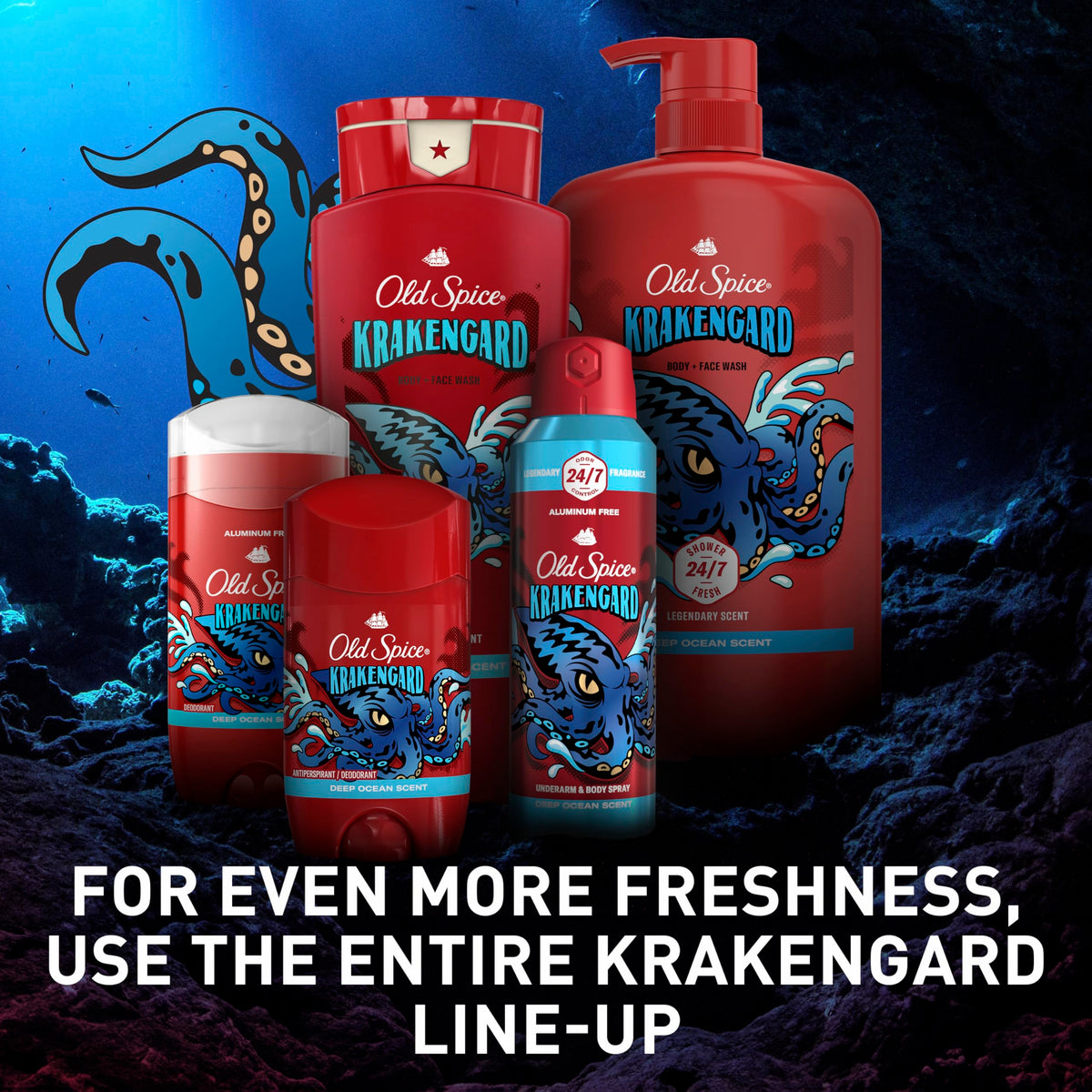 Old Spice Déodorant Krakengard 118g avec spray corporel Krakengard