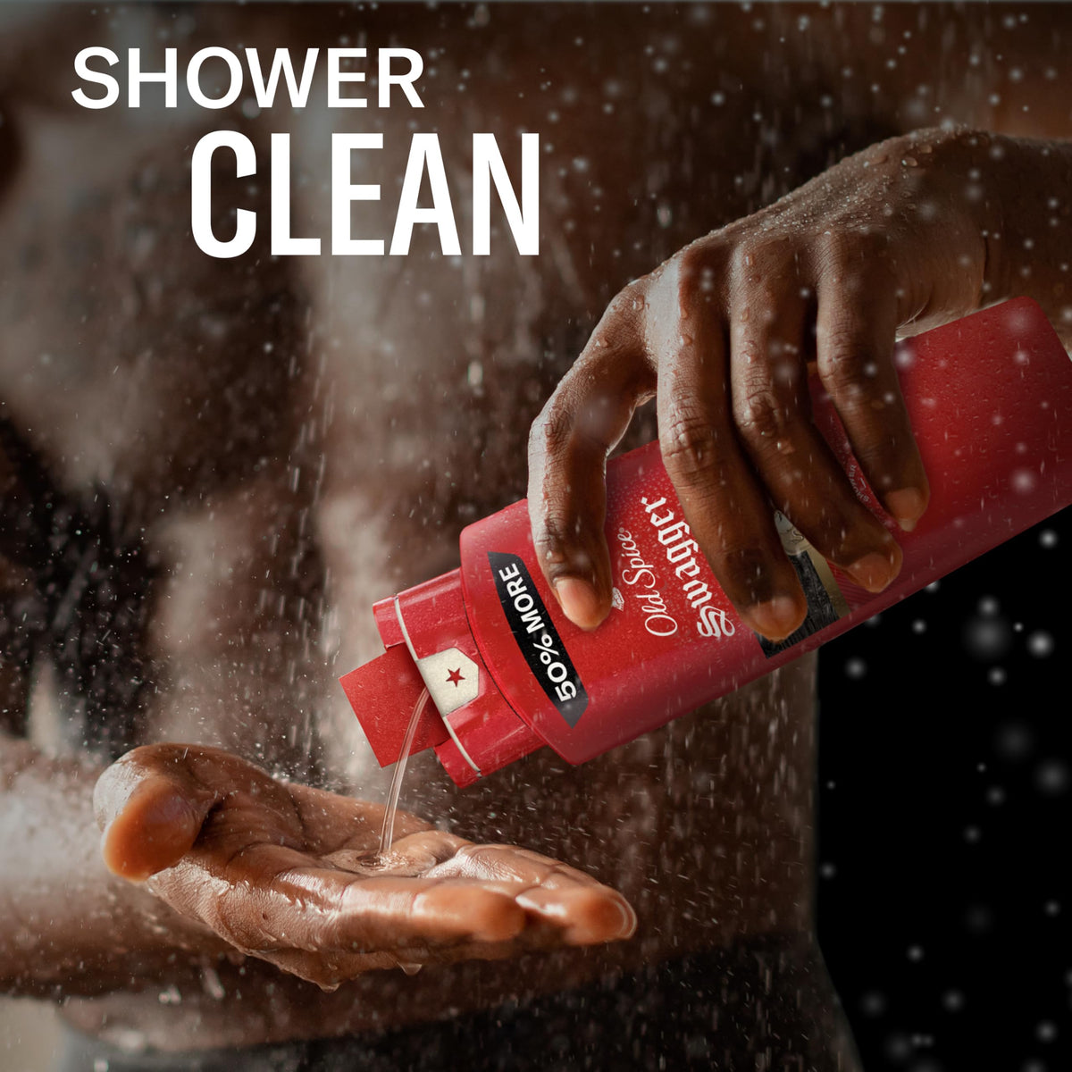 Old Spice Gel Douche 24oz Swagger sur un comptoir de salle de bain