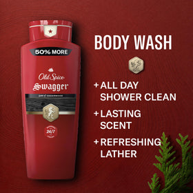 Old Spice Gel Douche 24oz Swagger vue arrière montrant les ingrédients