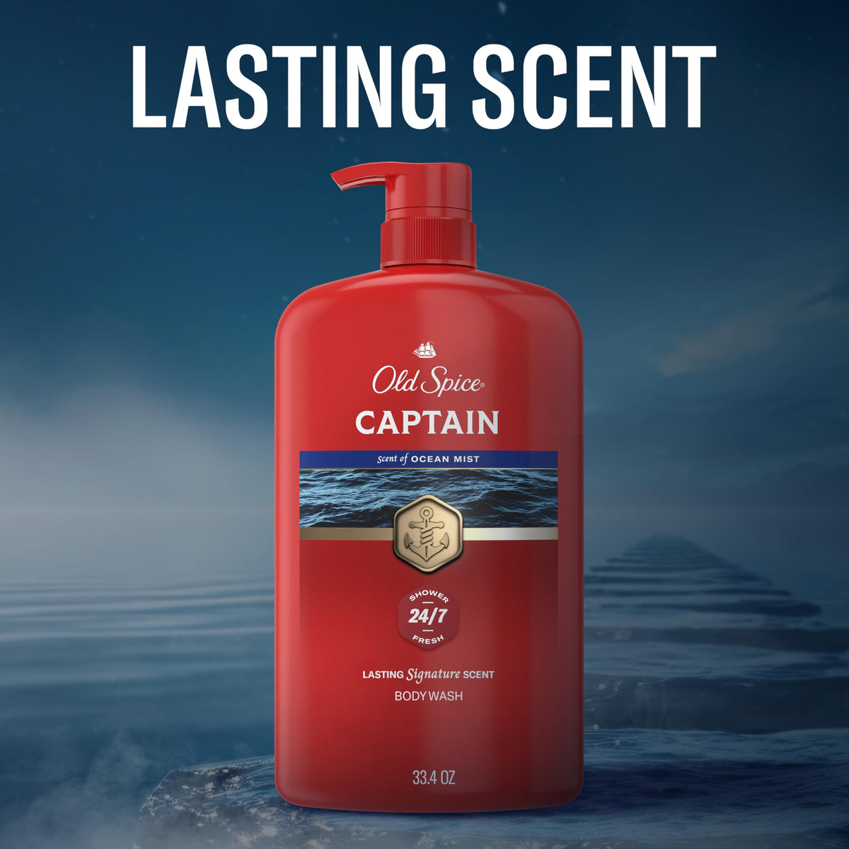 Old Spice Gel Douche Captain 33,4 oz avec mousse