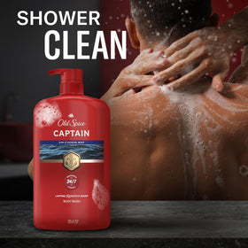 Old Spice Gel Douche Captain 33,4 oz et ses accessoires de soins