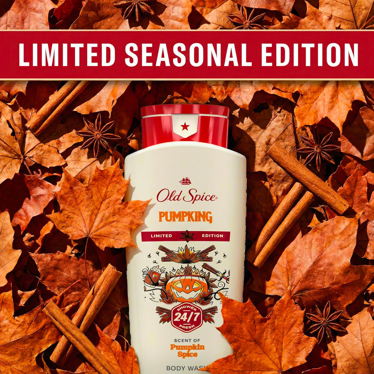 Old Spice Gel Douche Fallidudes avec des feuilles d'automne