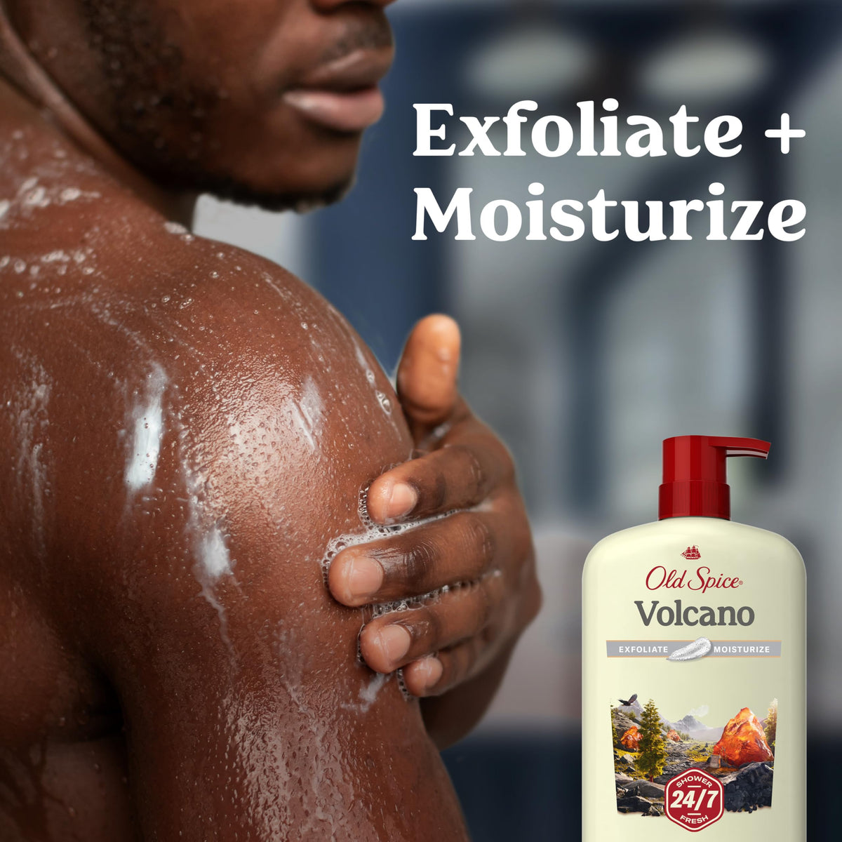 Old Spice Gel Douche Homme 30 oz en utilisation sous la douche