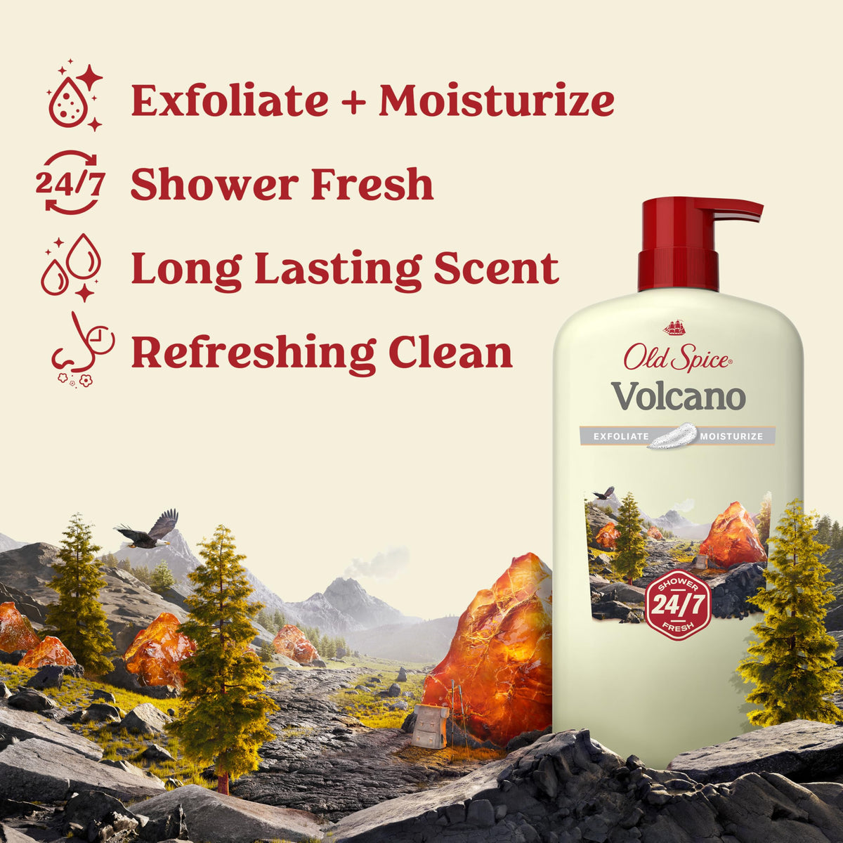 Old Spice Gel Douche Homme 30 oz vue arrière avec informations