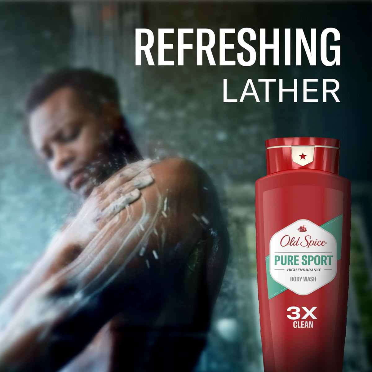 Old Spice Gel Douche Homme Pure Sport 24 oz avec accessoires de douche