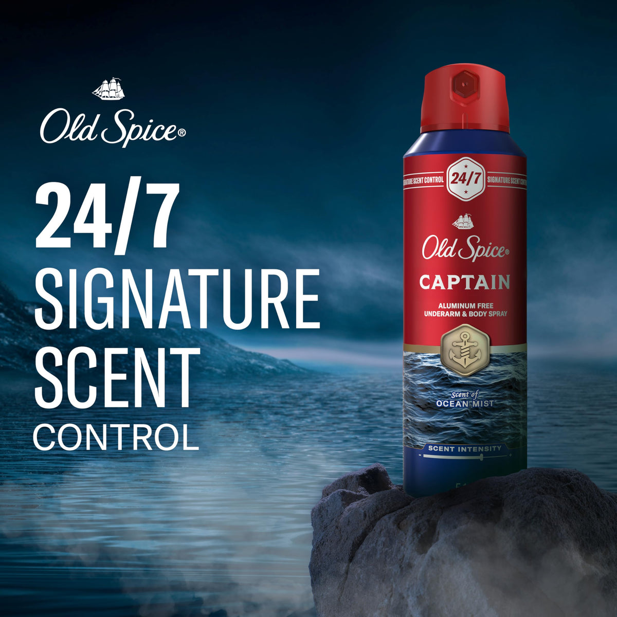 Old Spice Spray Corporel Aluminium Free 5,1 oz dos avec ingrédients