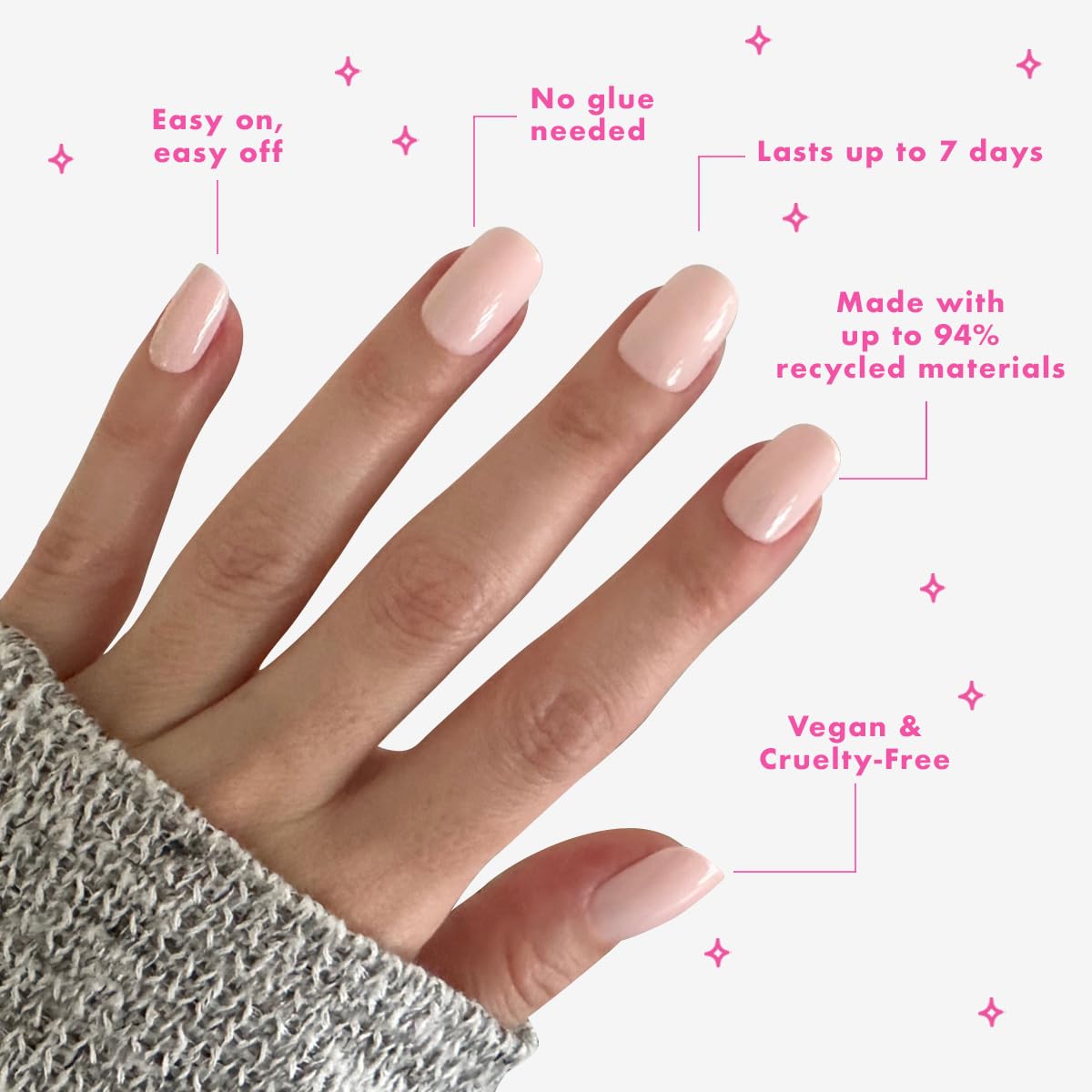 Olive & June Super Stick Press-On Nails en taille inclusives