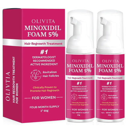 OLIVITA Traitement de Repousse Capillaire 5% Minoxidil Femme avant et après