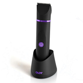 OLOV tondeuse électrique pour le corps vue de face, modèle noir violet