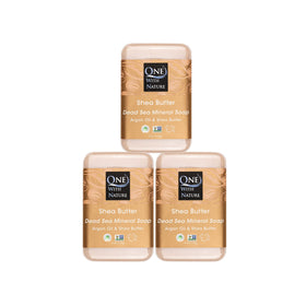 One With Nature Savon au Beurre de Karité et Sel de la Mer Morte 3-Pack