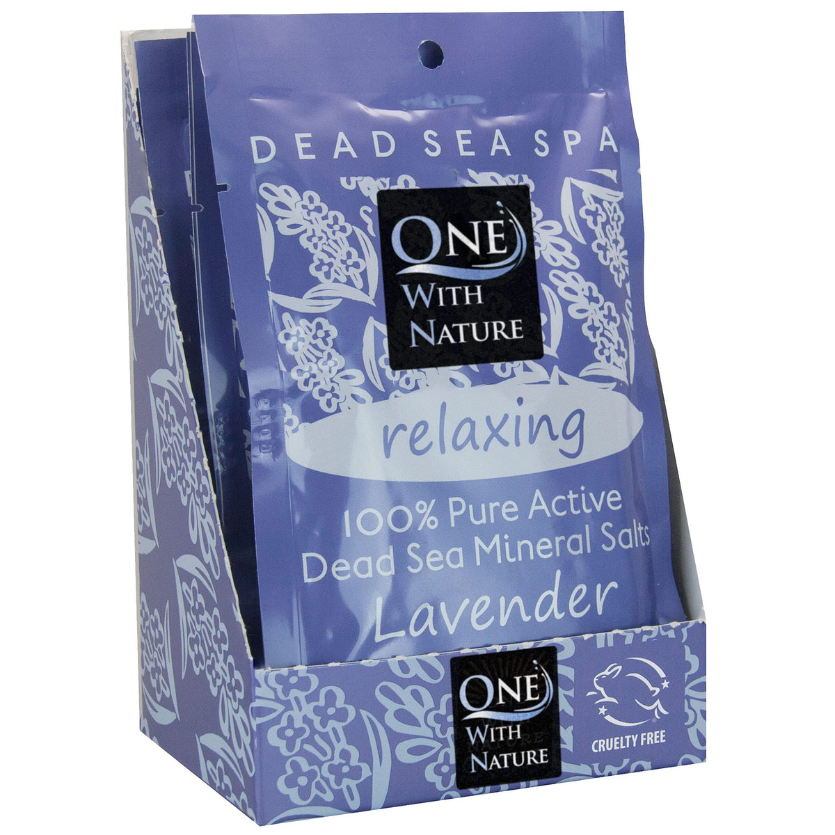 One With Nature Sel de Mer Morte Lavande 2,5 oz paquet avant