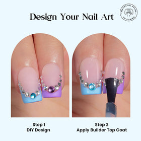 Ongles à coller Beetles de couleur rose avec conseils français
