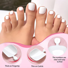 Ongles autocollants blancs avec autocollants adhésifs inclus