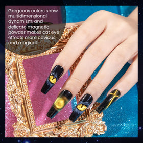 Ongles avec effet Cat Eye 9D après application