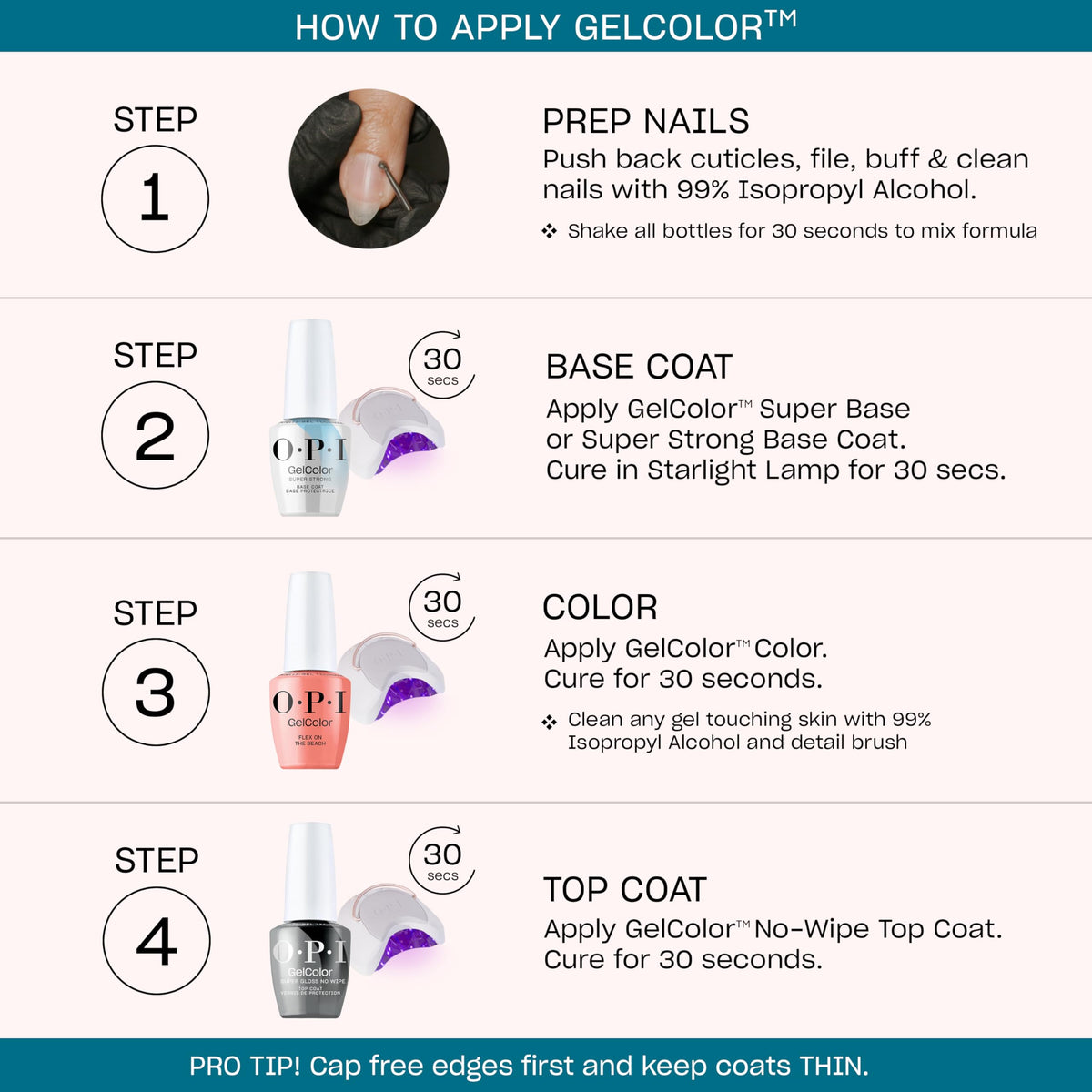 Ongles avec finition brillante après application d'OPI