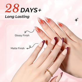 Ongles avec finition brillante après l'utilisation de Makartt