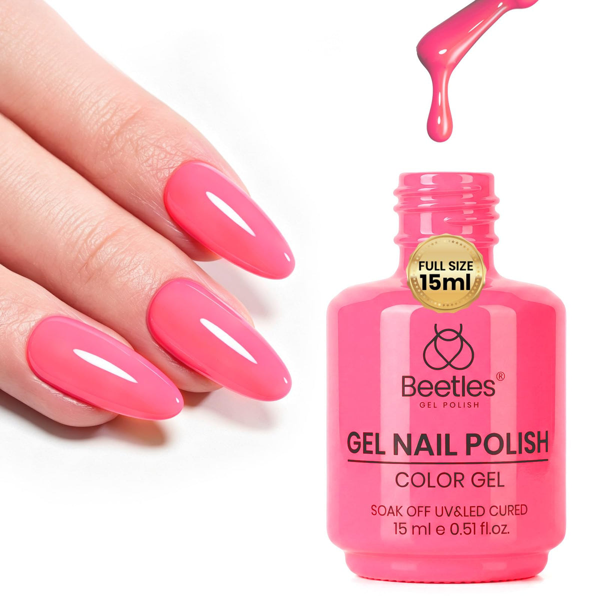 Ongles avec vernis gel Raspberry Mousse sous lampe LED
