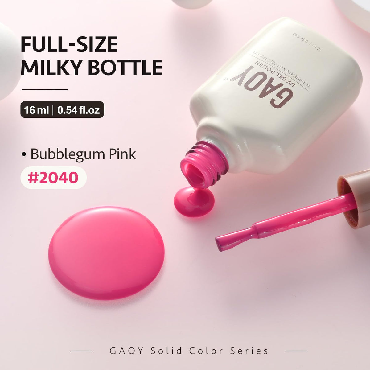 Ongles avec vernis gel rose GAOY fini avec brillance