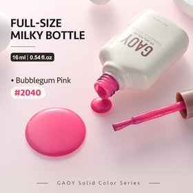 Ongles avec vernis gel rose GAOY fini avec brillance