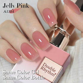 Ongles brillants après application du vernis gel Double Rhythm