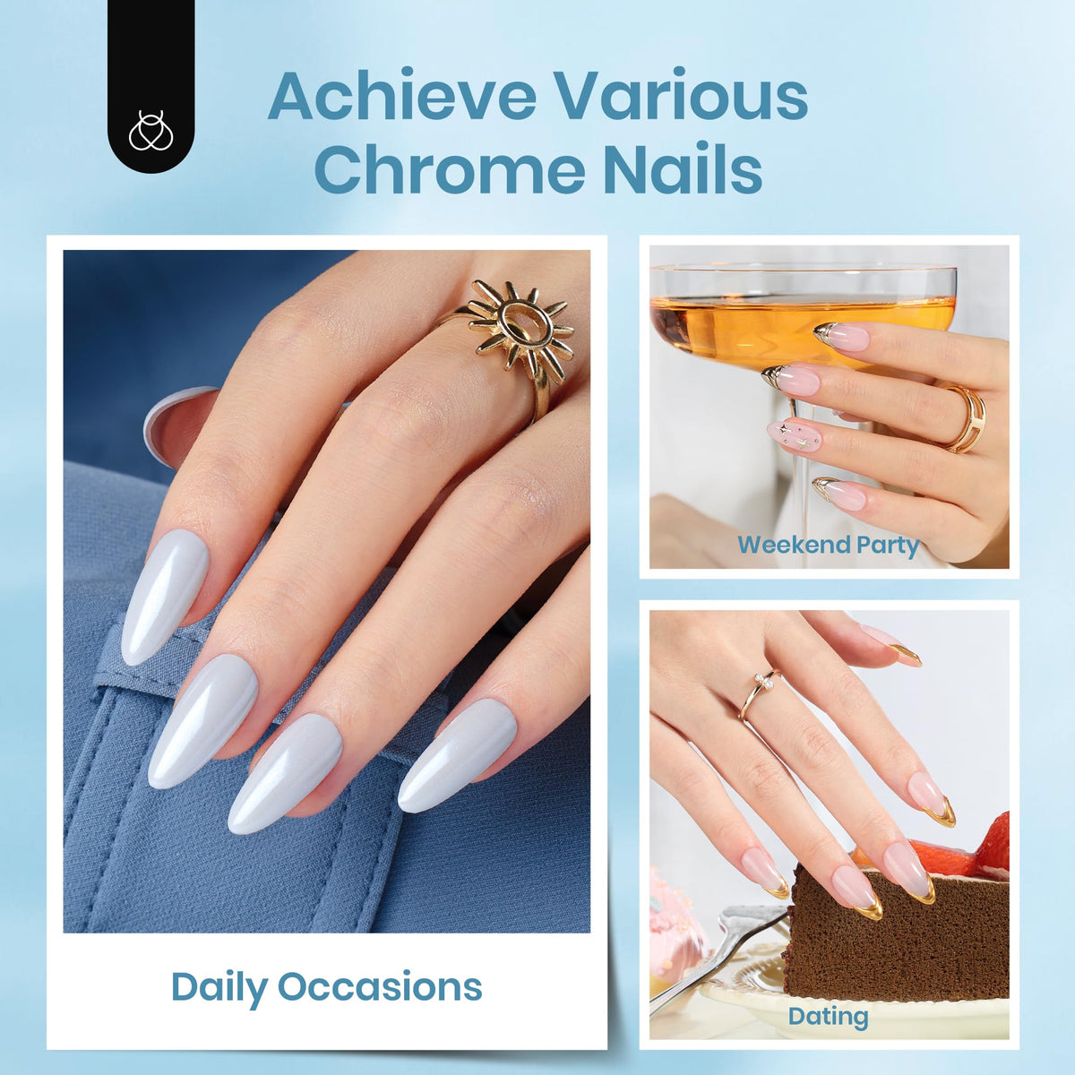 Ongles brillants avec le top coat beetles après séchage sous lampe UV