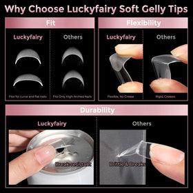 Ongles Carrés Medium Luckyfairy dans leur emballage