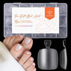 Ongles de pieds en gel souple carrés modelones, présentation du produit
