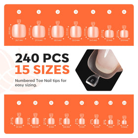 Ongles de pieds modelones dans leur emballage