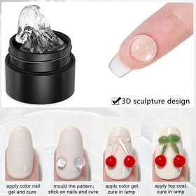 Ongles décorés avec gel de sculpture 3D Fcozpjk