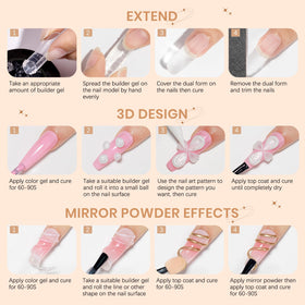 Ongles décorés avec le gel à ongles sculptant SUPWEE
